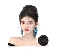 Postiches Chignon Pince de serrage for perruque, tête de princesse Hanfu, Style chinois ancien, sac de perruque avec nœud de cheveux Extensions de Cheveux Chignon