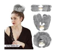 Postiches chignons décoiffés pour femmes, Peigne à chignon décoiffé - Chignon polyvalent for femmes, cheveux courts et raides, pour femmes, extensions de cheveux naturels pour(Light gray)