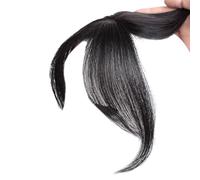Postiches de cheveux naturels pour couvrir la perte de cheveux blancs de rechange noir frange pour femmes avec
