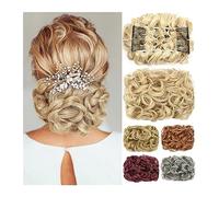 Postiches de Chignon pour Femmes Messy Bun Scrunchie Chignon Postiche Synthétique Postiches Bouclés Chignon Bun Extension Peignes en Messy Bun Pièce de Cheveux pour Femmes Chignon Extensions de Chev