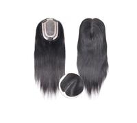 Postiches en cheveux humains à clips for femmes, postiches de 35,5 cm, mèches brunes/blondes/grises/613(Black)