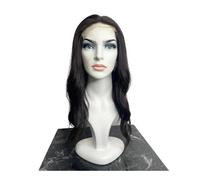 Postiches en cheveux humains for femmes, grande surface de 20 x 20 cm, couverture de cheveux naturels ondulés, base mono avec clip for cheveux fins et fins, couleur noire naturelle(24 IncH)