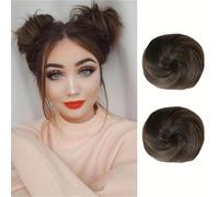 Postiches et extensions à l'aspect naturel, 2 PCS Mini Claw Clip in Messy & Cat Ears Hair Bun Extensions Wig Accessory Updo Hairpieces for Women Girls,Extensions de queue de cheval à clipser en cheve