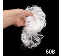 Postiches et extensions à l'aspect naturel, Bandes de cheveux bouffantes sans froissement for un chignon sans effort,Extensions de queue de cheval à clipser en cheveu(White)