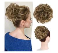 Postiches et extensions à l'aspect naturel, Chignon épais ondulé et décoiffé en cheveux humains véritables, idéal for un usage quotidien.,Extensions de queue de cheval à clipser en cheveu(Bright Gold