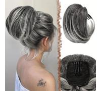 Postiches et extensions à l'aspect naturel, Extension de chignon synthétique court for femme: réalisez facilement des chignons et des queues de cheval avec un peigne et un cordon de serrage.,Extensio