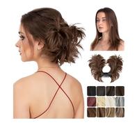 Postiches et extensions à l'aspect naturel, Perruque à tête sphérique réglable for femme, chignon décoiffé, style nid de poule,Extensions de queue de cheval à clipser en cheveu(White Blonde)