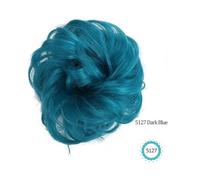 Postiches et extensions à l'aspect naturel, Perruque queue de cheval en désordre - Postiche volumineux bouclé avec chignon élastique,Extensions de queue de cheval à clipser en cheveu(Dark blue)