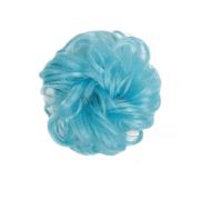 Postiches et extensions à l'aspect naturel, Perruque queue de cheval en désordre - Postiche volumineux bouclé avec chignon élastique,Extensions de queue de cheval à clipser en cheveu(Light blue)