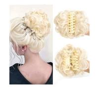 Postiches et extensions à l'aspect naturel, Pince à chignon sécurisée for femme - Volumateur de chignon et accessoire de fête,Extensions de queue de cheval à clipser en cheveu(White gold)