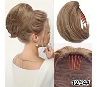 Postiches et extensions à l'aspect naturel, Queue de cheval micro-roulée à pince courte de 8 pouces avec boucle intérieure - Postiche chignon désordonné,Extensions de queue de cheval à clipser en che