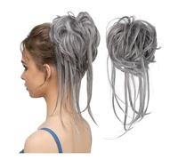 Postiches et extensions à l'aspect naturel, Un accessoire moelleux et capillaire, idéal for les chignons et la coiffure,Extensions de queue de cheval à clipser en cheveu(Gray)