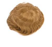 Postiches for hommes en PU Skin, prothèse capillaire masculine, cheveux humains véritables, dentelle mono Hairline Fine