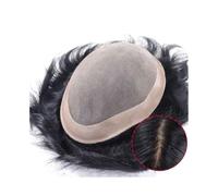 Postiches for hommes, système de postiches en cheveux humains, prothèses capillaires for, avec dessus mono-perruque respirant et fin NPU Perruques homme(7x10)