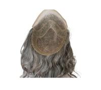 Postiches pour hommes Système de remplacement cheveux bouclés for hommes 12 pouces long toupet Fine Mono dentelle postiche for Usage quotidien(1B Mix 80Grey)