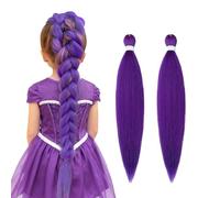 Postiches Synthétiques Prétendus Violet 26", Cheveux Tresse Violet, Perruque Longs Tresses Purples Coiffure Braids Costume Cosplay Fête (2 Paquets)