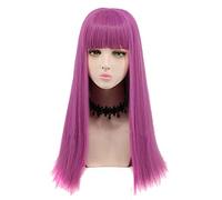 Postiches YIGEYI Descendants 2 Mal Cosplay Perruque Longue Cheveux Raides Violet Femmes Adulte Mode Synthétique Perruque Costume Halloween Party Perruque, 65cm
