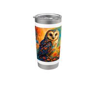 Postimpressionnisme hibou Gobelet isotherme en acier inoxydable double paroi