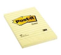 Post-it Note repositionnable Ligné 102 x 152 mm Jaune pastel