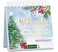 Postkarten-Adventskalender. Weihnachten ist, wenn das Herz nach Hause kommt: Ein Adventskalender mit 24 Postkarten