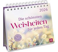 Postkartenkalender 2026: Die schönsten Weisheiten für jeden Tag: Wochenkalender zum Aufstellen, Tischkalender mit Spiralbindung und 53 Postkarten zum Heraustrennen