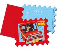 Postman Pat - Logo - Invitations Pack de 6 - Carton SG34340 (Taille unique) (Rouge/Bleu/Blanc)