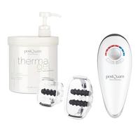 PostQuam Professional - Pack ThermaGel 1000 ml + Appareil de massage Sculptor - Gel à effet chauffant à la centella, carnitine et guarana + succion, rouleaux et EMS - Réchauffe, draine et raffermit