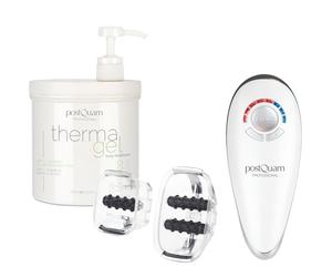 PostQuam Professional - Pack ThermaGel 1000 ml + Appareil de massage Sculptor - Gel à effet chauffant à la centella, carnitine et guarana + succion, rouleaux et EMS - Réchauffe, draine et raffermit