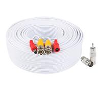 Postta BNC Câble d'alimentation vidéo tout en un pour caméra de vidéosurveillance avec deux connecteurs pour système de surveillance DVR, 1 Pack, 150 FT