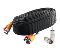 Postta Câble d'alimentation vidéo BNC (1,8 m) pré-fabriqué pour caméra de sécurité vidéo tout-en-un avec deux connecteurs pour système de surveillance CCTV DVR