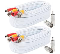 Postta Lot de 2 câbles d'alimentation vidéo BNC pré-fabriqués pour caméra de vidéosurveillance DVR avec deux connecteurs, 2 Pack, 30 FT