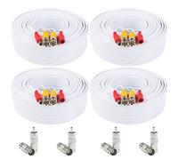 Postta Lot de 4 câbles d'alimentation vidéo BNC pré-fabriqués pour caméra de vidéosurveillance DVR avec deux connecteurs