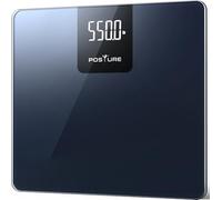 Posture Balance Pese Personne pour Salle de Bain, Capacité 250 kg, Pese Personne de Haute Précision avec Plateforme Extra Large en Verre Trempé 8 mm LED et Plateau Robuste pour la Maison
