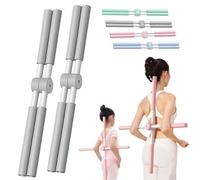 Posture Stick of 2, Yoga Stick Fitness Fitness Back Stretch Tools Sitter et Corrector Equipment for Upper & Lower Back Bulger 31,8 Pouces réglables Pace Grey