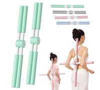 Posture Stick of 2, Yoga Stick Fitness Fitness Back Stretch Tools Sitter et Corrector Equipment for Upper & Lower Back Bulger 31,8 Pouces réglables Avocado Green