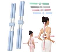 Posture Stick of 2, Yoga Stick Fitness Fitness Back Stretch Tools Sitter et Corrector Equipment for Upper & Lower Back Bulger 31,8 Pouces réglables Mist Blue