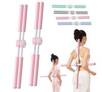 Posture Stick of 2, Yoga Stick Fitness Fitness Back Stretch Tools Sitter et Corrector Equipment for Upper & Lower Back Bulger 31,8 Pouces réglables Blush Pink