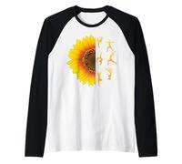 Postures de Yoga Asanas avec Tournesol Cadeau Yogi Fleurs Manche Raglan