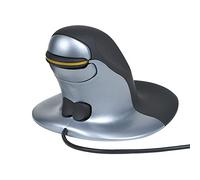 Posturite Penguin Souris Ergonomique Filaire Ambidextre - Vertical Haute Précision Ordinateur et Ordinateur Portable Accessoire - Compatible Windows et Apple Mac - Grand, Noir/Argent