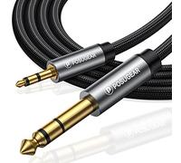 POSUGEAR Câble Audio 3.5mm vers 6.35mm Stéréo Jack 5M, Nylon Tressé Jack Stéréo 6.35 Mâle vers 3.5 Mâle pour Lecteurs de DVD, Haut-parleurs, Table de Mixage, Cinéma Maison etc.