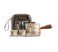 Pot à asperges vertes en céramique peinte à la main avec poignée latérale