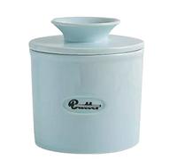 Pot à beurre en céramique de style français avec couvercle, fraîcheur activée par l'eau, convient au comptoir ou au réfrigérateur Plateau de desserts(Blauw)