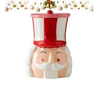 Pot à biscuits de Noël multifonction en résine avec couvercle | Bocal à biscuits d'hiver pour enfants, garçons et filles, anniversaire, école, équipe, saison des vacances, style 1