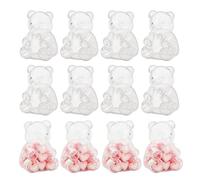Pot À Biscuits Ours,12 Pièces Mignon Transparent Remplissable - Récipients à Collation Réutilisables et Rechargeables | pour Bonbons, Snacks, Friandises, Chocolat, Fête, Mariage,