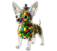 Pot à bonbons Chihuahua en verre transparent hermétique pour chien avec couvercle, boîte de conservation des aliments en forme d'animal mignon pour biscuits, bonbons, dosettes de café, friandise
