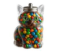 Pot à bonbons en forme de chat - pot de rangement de collations en forme de compagnie, cartouche avec couvercle, conteneur de gâteau de collation étanche à l'air créatif pour animaux de compagnie cade