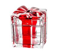 Pot à Bonbons, Pot carré en Verre Cristal avec Couvercle, Boîte de Rangement Décorative à Large Ouverture pour Pâtes, Farine, Pots à Biscuits Rouges pour la (3,15x3,15x3,15 pouces Rouge)