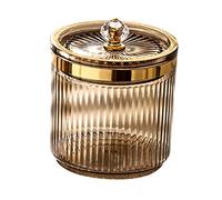 Pot à boules de coton avec couvercle pour comptoir de bureau commode Transparent 8,5 x 11 cm, Marron 8,5 x 11 cm, 8.5 x 11cm, comme description