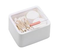 Pot À Boules De Coton | Range-Rouges À Lèvres Double Niveau avec Couvercle | Étui Portable pour Cotons-Tiges,pour Comptoir Hôtel Chambre Tiroir Salle De Bain Appartement Dortoir Voyage