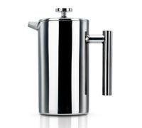 Intirilife Cafetière à Piston en Argent - Cafetière 1l Selon Le Système Français de Presse avec Filtre en Acier Inoxydable - Isolation Thermique pour Café et Thé